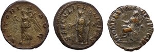 reverse: The Roman Empire.. Lot of 3 unclassified AR Denarii, including: Commodus, Julia Maesa and Elagabalus