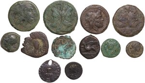 obverse: Miscellaneous from ancient world. Greek to Byzantine.. Lot of twelve (12) coins to be sorted