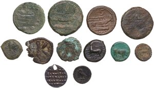 reverse: Miscellaneous from ancient world. Greek to Byzantine.. Lot of twelve (12) coins to be sorted