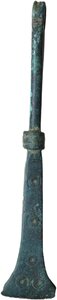 reverse: Bronze tweezers, decorated.  Roman.  86 mm