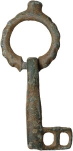 reverse: Bronze key.  Roman.  53 mm