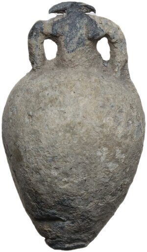 obverse: Lead weight in the shape amphora.   Roman Period.   25 x 14 mm