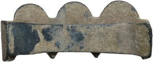 reverse: Bronze hair clip with geometric pattern.  Migration period.  42 mm