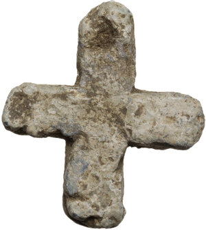 obverse: Lead cross pendant.  27x24 mm