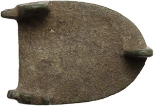 reverse: Bronze buckle with engraved stylized animal.  Norman.  45 x 23 mm