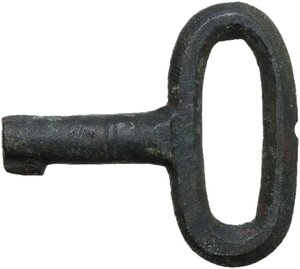 obverse: Bronze key.  Medieval period.  48 x 43 mm