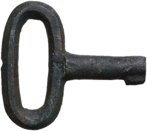 reverse: Bronze key.  Medieval period.  48 x 43 mm