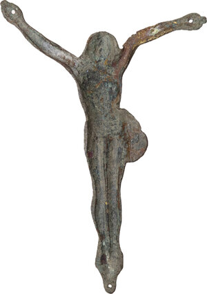 reverse: Bronze crucifix.  Italy. 17th-18th centuries AD.  134 x 94 mm