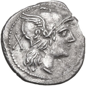 obverse: Apex and hammer series. Denarius, uncertain Campanian mint (Castra Claudiana?), 212 BC