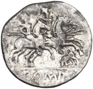 reverse: Bull butting left series. Denarius, uncertain Spanish mint (Tarraco?), 202 BC