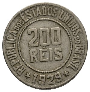 obverse: BRASILE 200 Reis 1929 