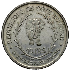 obverse: COSTA D AVORIO - 10 Francs argento 1966 