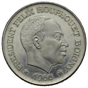 reverse: COSTA D AVORIO - 10 Francs argento 1966 