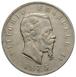 obverse: REGNO D ITALIA - Vittorio Emanuele II , 5 Lire argento 1875 Milano
