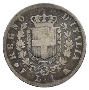 obverse: VITTORIO EMANUELE II  - 1 Lira argento 1861 Firenze RARA