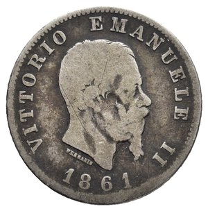 reverse: VITTORIO EMANUELE II  - 1 Lira argento 1861 Firenze RARA
