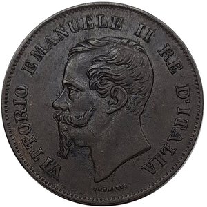 reverse: VITTORIO EMANUELE II - 5 Centesimi 1861 zecca Milano