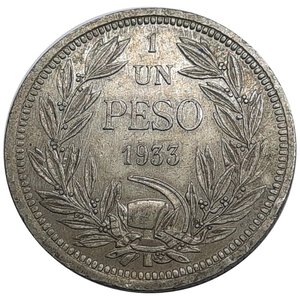 obverse: CILE 1 Peso 1933