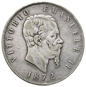 obverse: VITTORIO EMANUELE II - 5 Lire argento 1872 zecca Milano