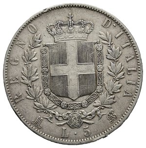 obverse: VITTORIO EMANUELE II - 5 Lire argento 1873 zecca Milano 