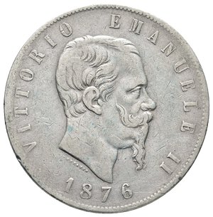 obverse: VITTORIO EMANUELE II - 5 Lire argento 1876 zecca R  