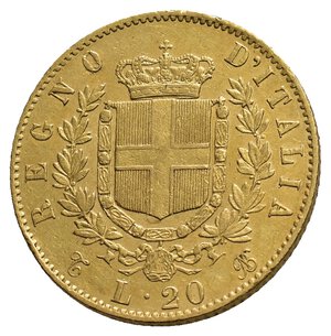 obverse: VITTORIO EMANUELE II  - 20 Lire Oro 1865 Zecca Torino 