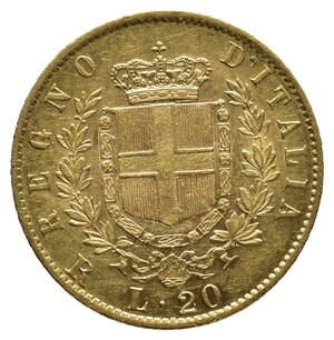 obverse: VITTORIO EMANUELE II  - 20 Lire Oro 1878 Zecca Roma