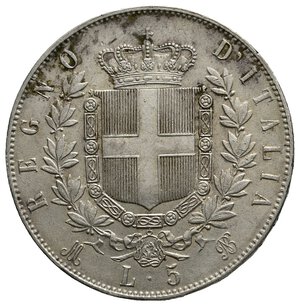 reverse: VITTORIO EMANUELE II    5 Lire argento 1873 Zecca Milano 