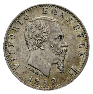 reverse: VITTORIO EMANUELE II -  20 Centesimi argento 1863 zecca Milano SPL+ 