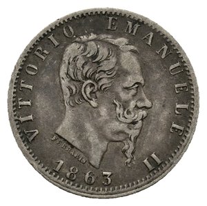 reverse: VITTORIO EMANUELE II    20 Centesimi argento 1863 zecca TORINO  RARA  