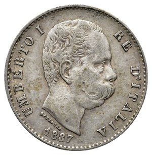 obverse: UMBERTO I  1 Lira argento 1887