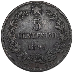 obverse: UMBERTO I 5 Centesimi 1895 