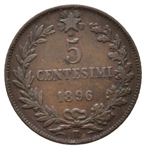 obverse: UMBERTO I 5 Centesimi 1896 