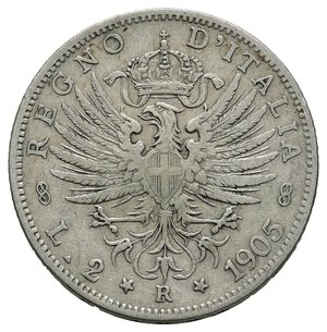 obverse: VITTORIO EMANUELE III - 2 Lire Aquila argento 1905