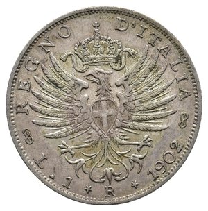 obverse: VITTORIO EMANUELE III 1 Lira Aquila argento 1902 