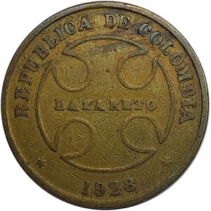 reverse: COLOMBIA 50 Centavos 1928 