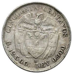 obverse: COLOMBIA 50 Centavos argento 1932