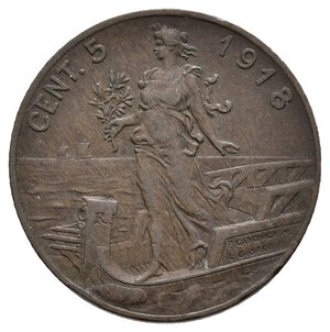 obverse: VITTORIO EMANUELE III 5 Centesimi Prora 1918