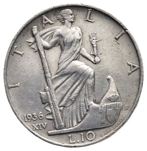 obverse: VITTORIO EMANUELE III 10 lire impero 1936 argento 