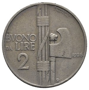 obverse: VITTORIO EMANUELE III Buono 2 lire 1926 RARA 