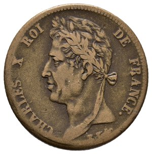 reverse: COLONIE FRANCESI - Charles X - 5 Centimes 1828 