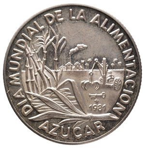 obverse: CUBA 5 Pesos argento Azucar 1981