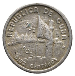 obverse: CUBA 10 Centavos argento 1952