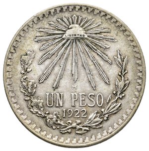 obverse: MESSICO - 1 Peso argento 1922