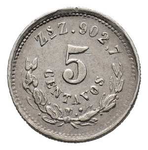 obverse: MESSICO - Zacatecas 5 centavos 1893  