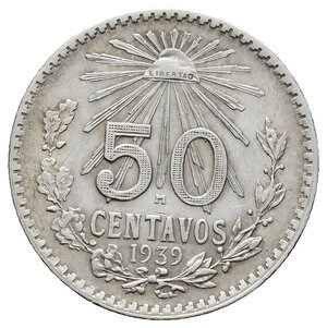 obverse: MESSICO 50 Centavos argento 1939 A
