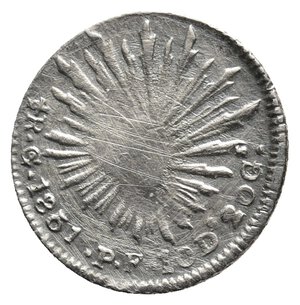 obverse: MESSICO - Guadalajara 1 Mezzo real argento 1851 
