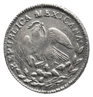 reverse: MESSICO - Guadalajara 1 Mezzo real argento 1851 