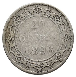 obverse: NEW FOUNDLAND - Victoria queen 20 cents argento 1896 