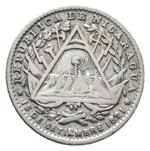 reverse: NICARAGUA 5 Cents argento 1887